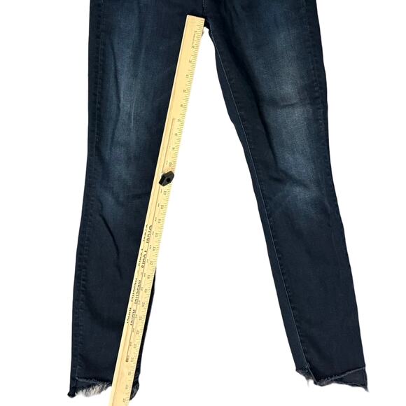 Mother The Stunner Zip Two Step Fray Last Call Dark Wash Skinny Jeans size 25 - Picture 4 of 14